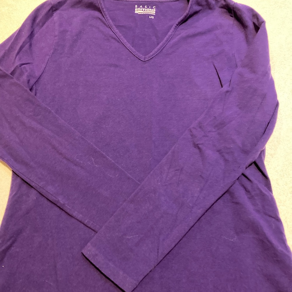 Purple long sleeve large top